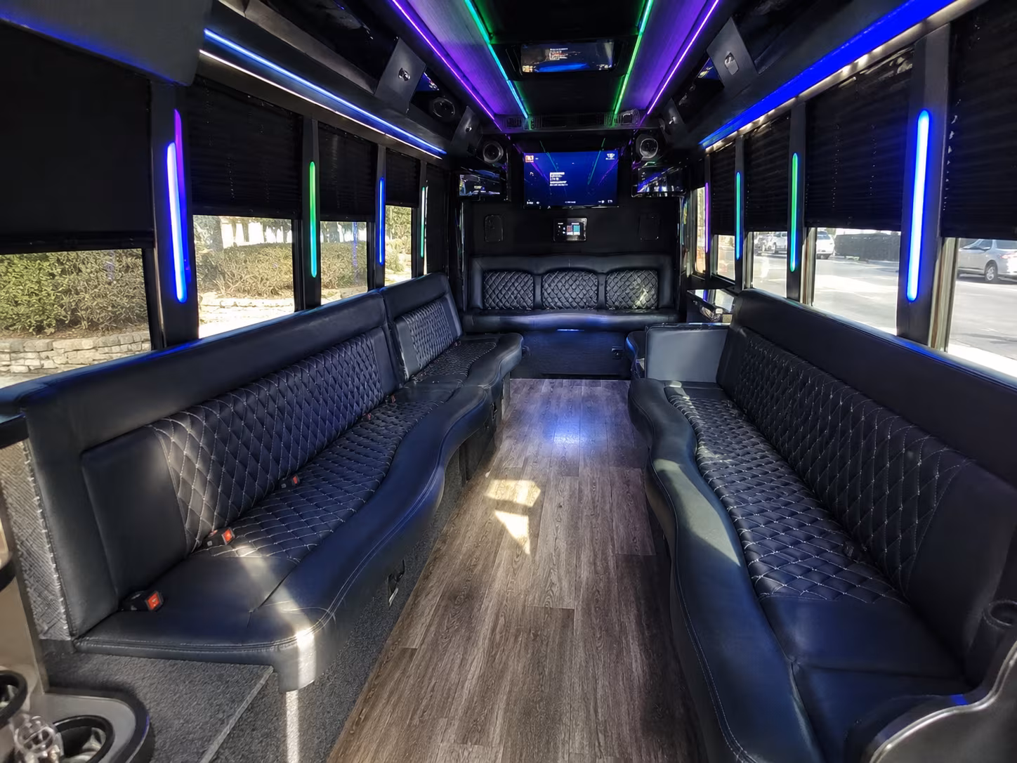 tampa 15 passenger party bus interior