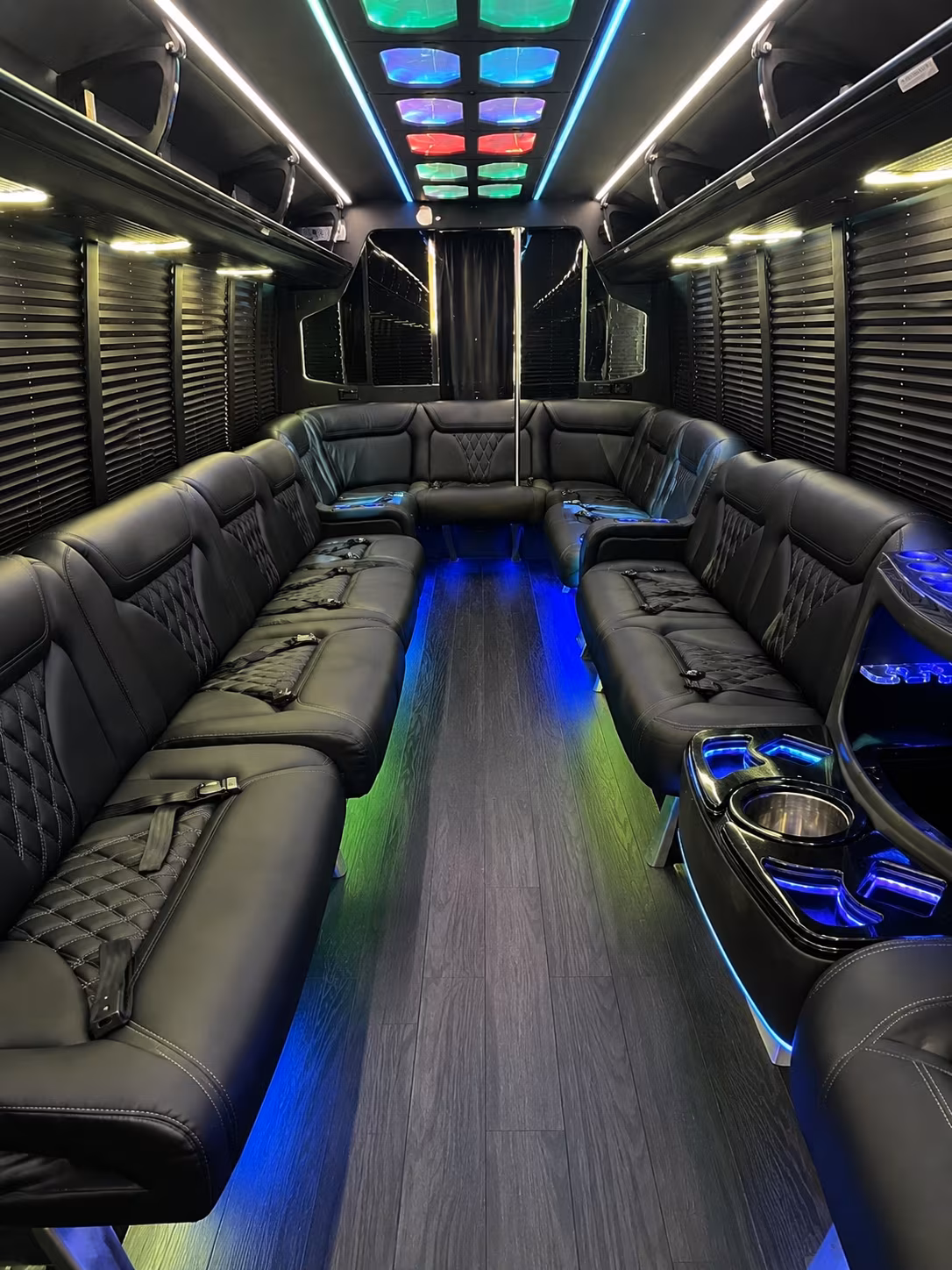 tampa 20 passenger party bus interior