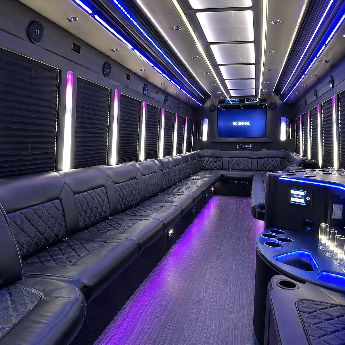 tampa 30 passenger party bus inside