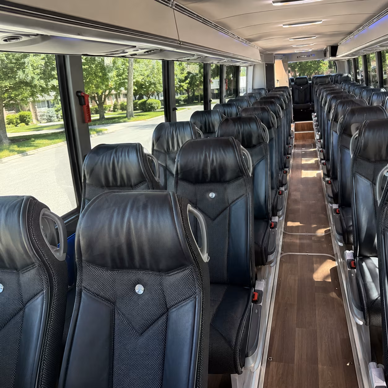 tampa 40 passenger charter bus inside