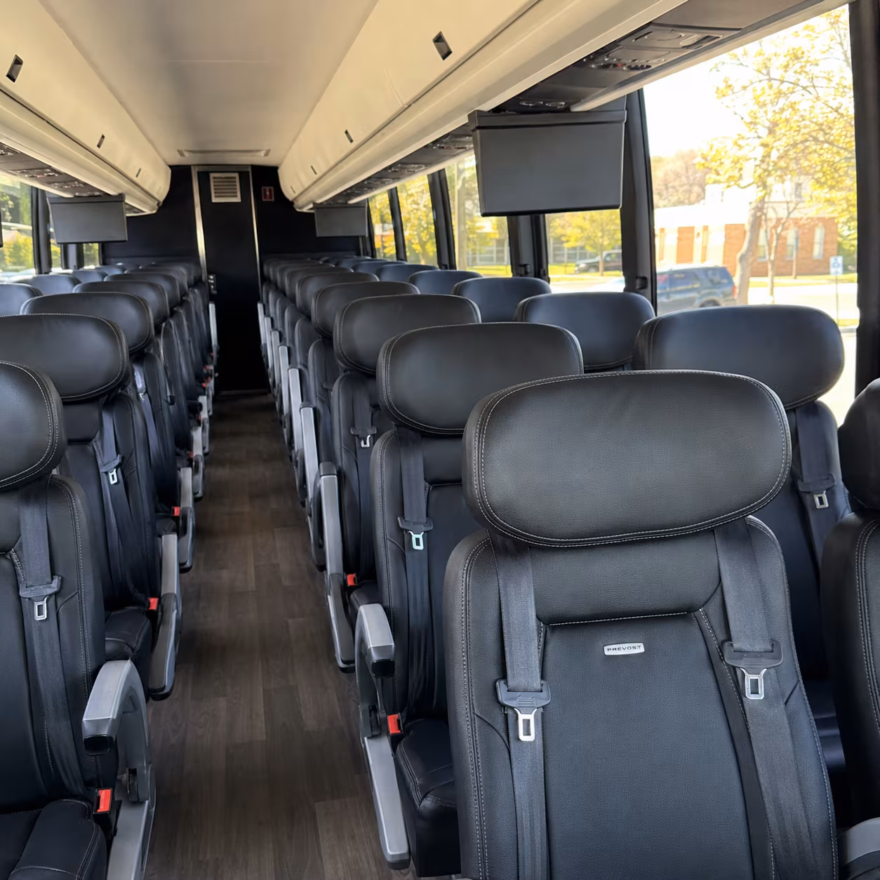tampa 45 passenger charter bus inside