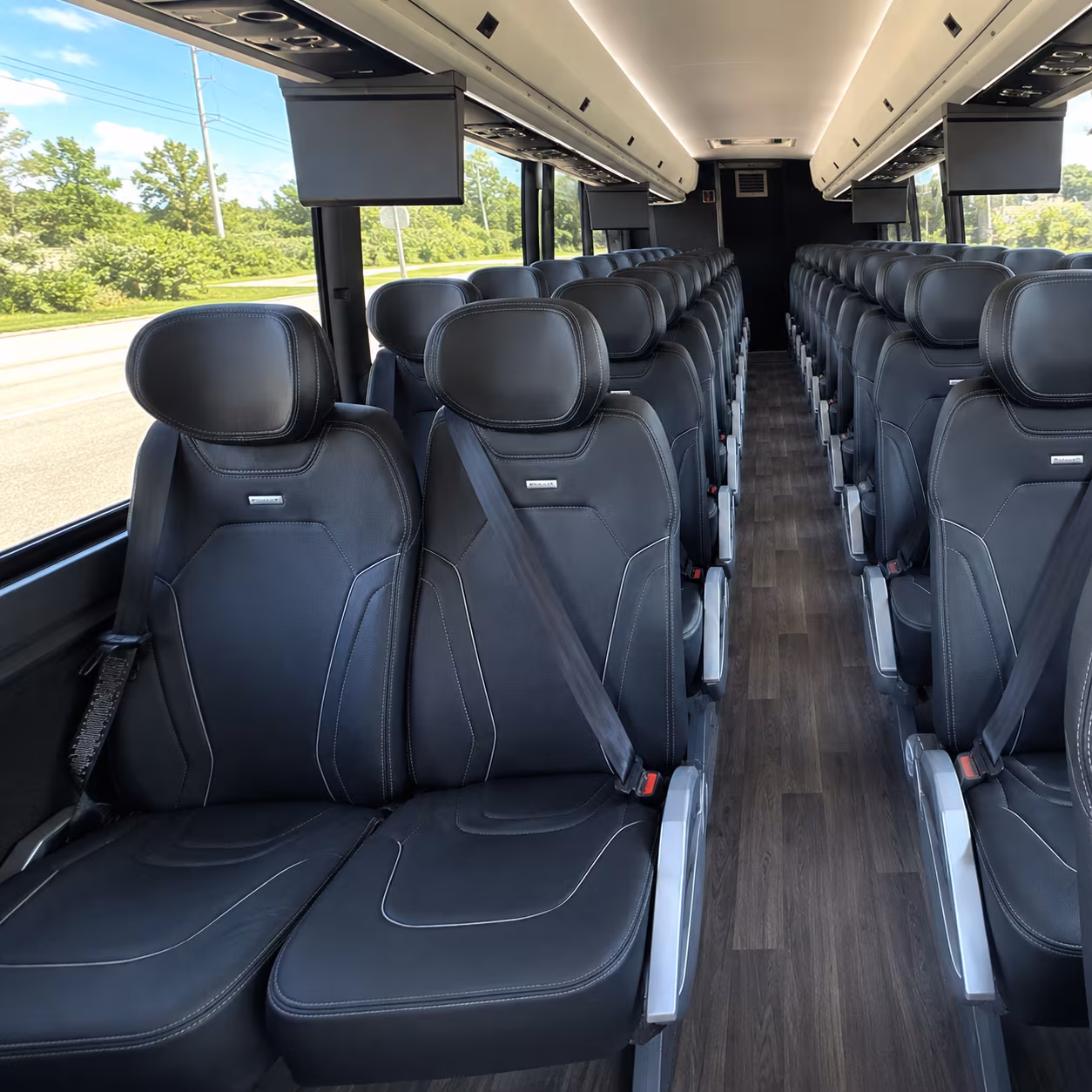 tampa 47 passenger charter bus inside