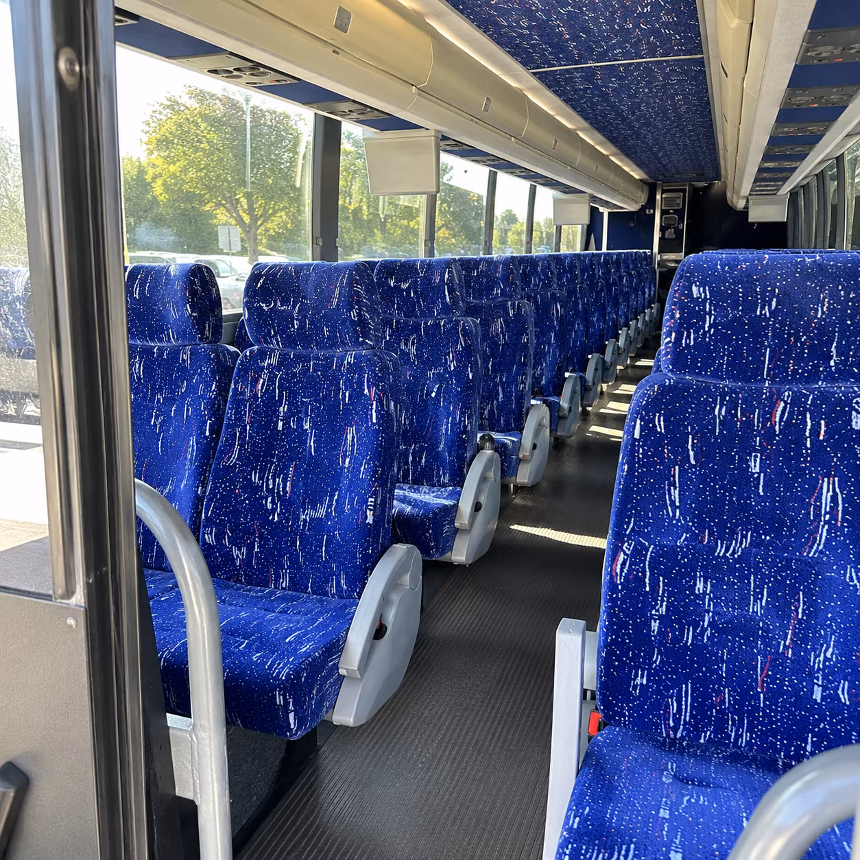 tampa 50 passenger charter bus inside