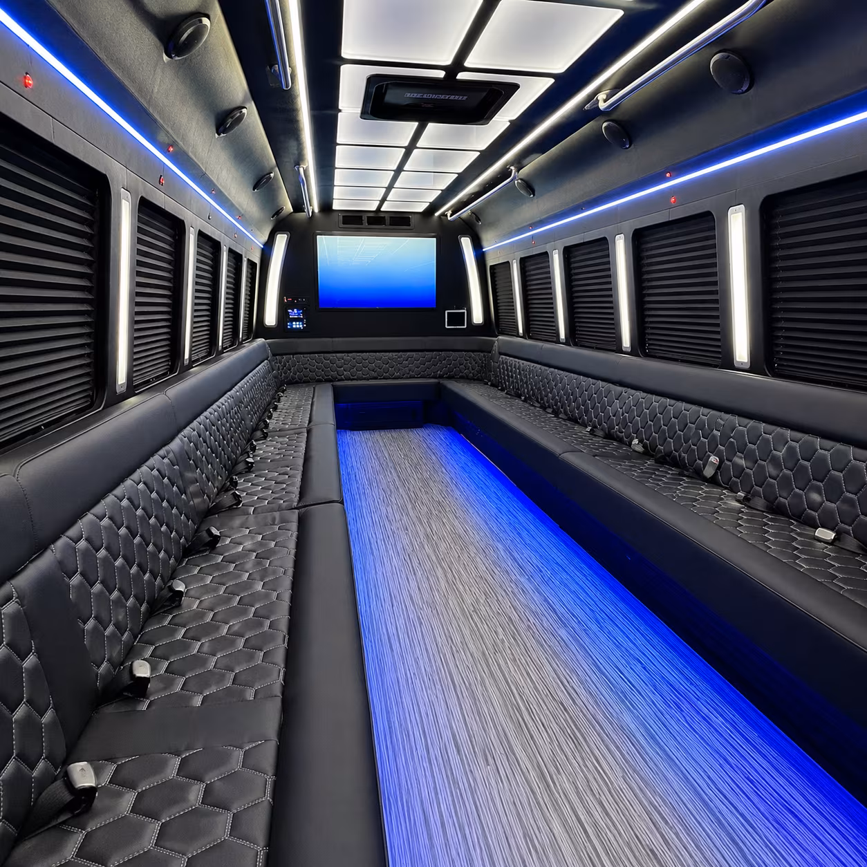 tampa 50 passenger party bus inside